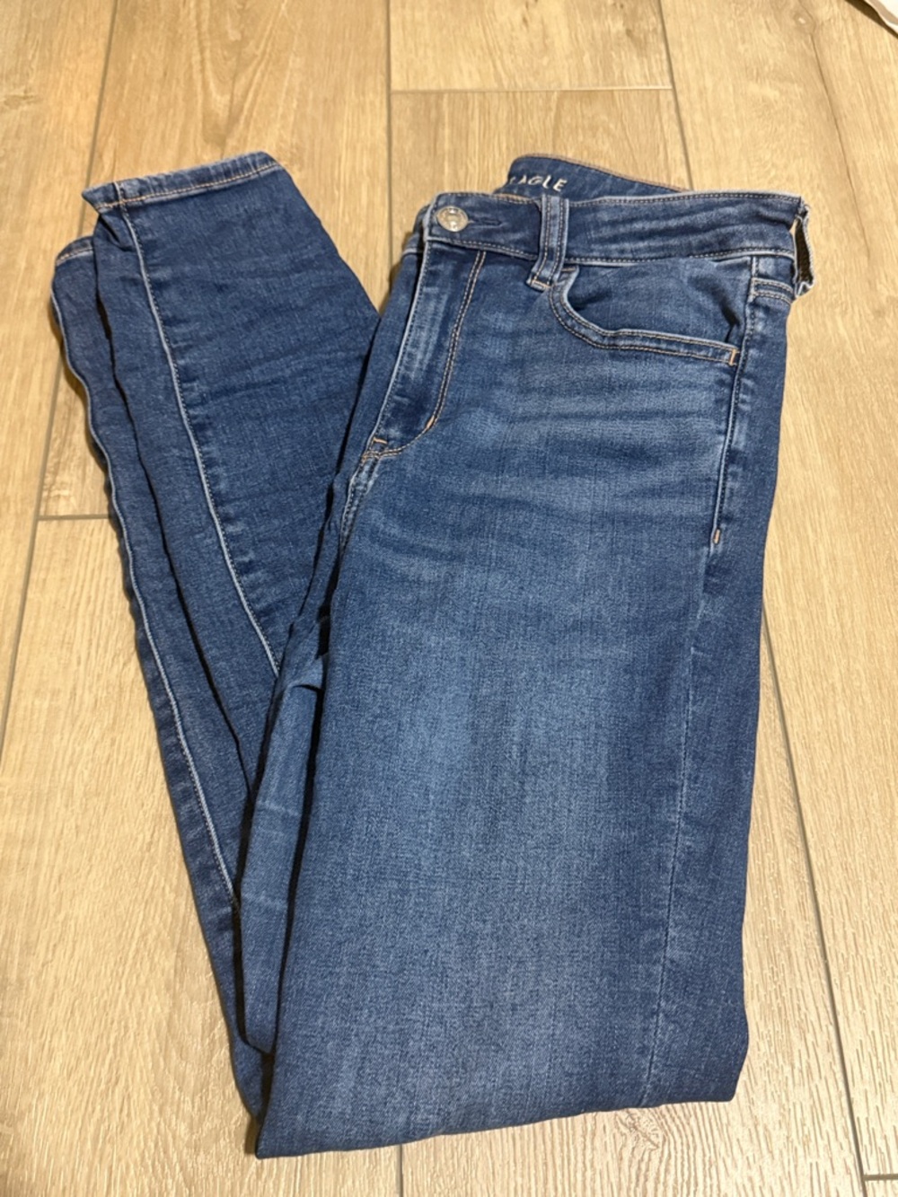 American Eagle Outfitters Dark Blue Stretch Skinny Jeans